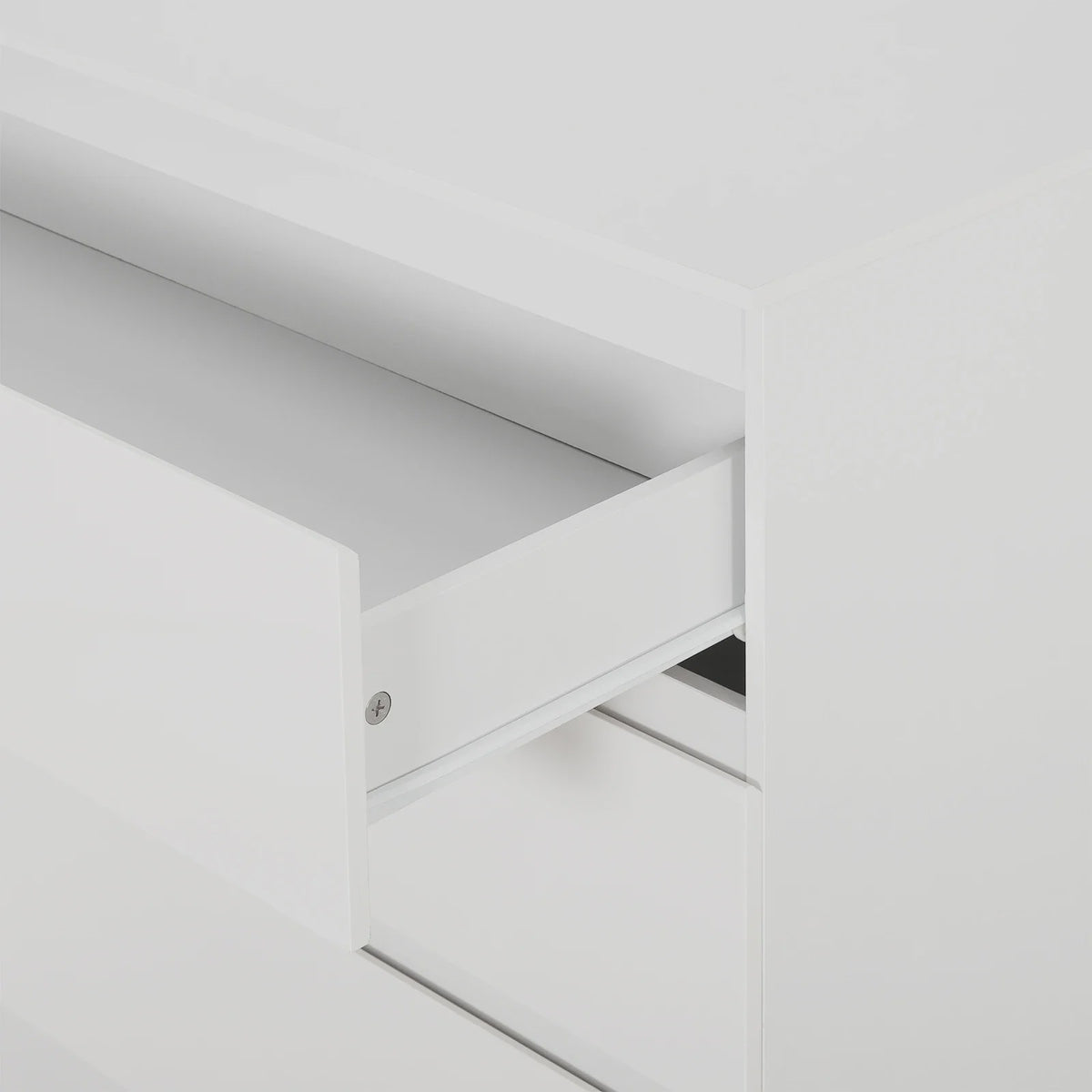 Moderne Witte Ladekast met 3 Lades - Stijlvolle Opbergkast voor Slaapkamer, Woonkamer of Bureau