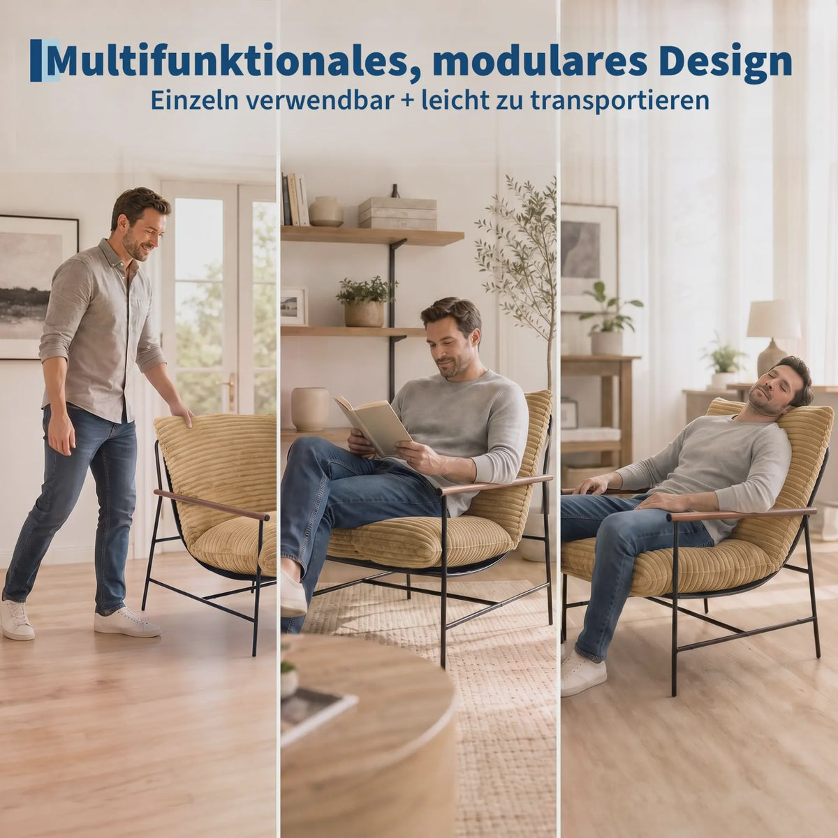 Oversized Corduroy Fauteuil - 70cm Breed - Luxe Lounge Stoel met Metalen Frame - 180kg Draagvermogen