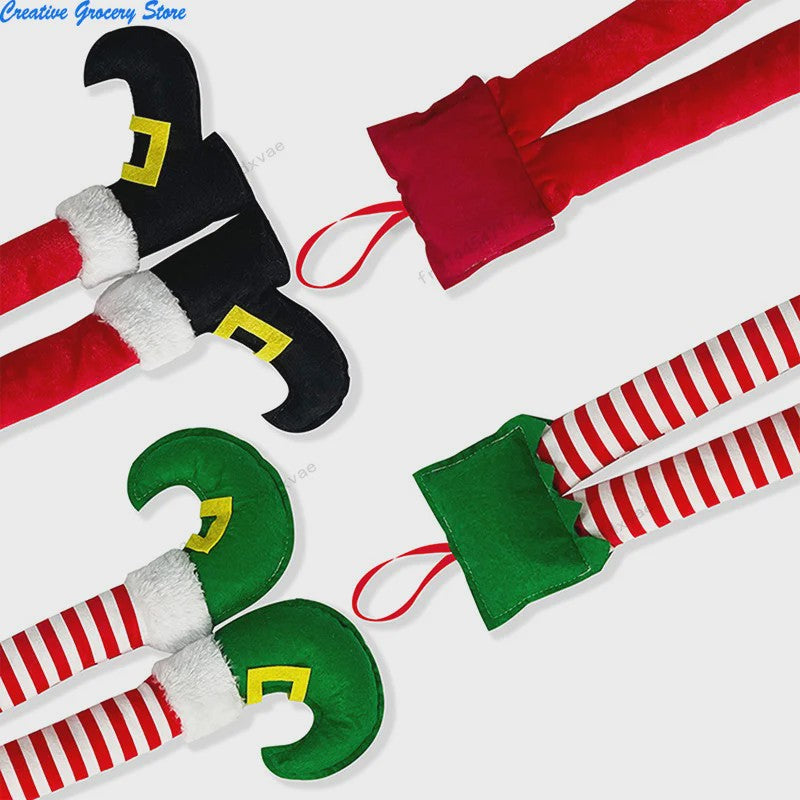 Vrolijke Kerst Elf Benen Hangdecoratie - Kerstboom & Auto Versiering