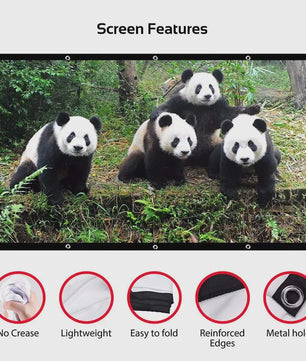 Opvouwbaar Projectorscherm 60-150 Inch 16:9 Full HD 4K Buiten & Binnen