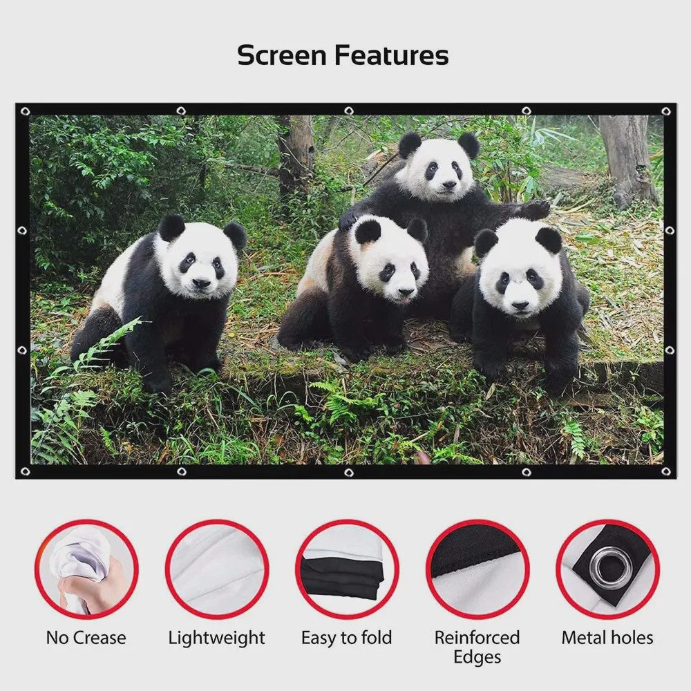 Opvouwbaar Projectorscherm 60-150 Inch 16:9 Full HD 4K Buiten & Binnen