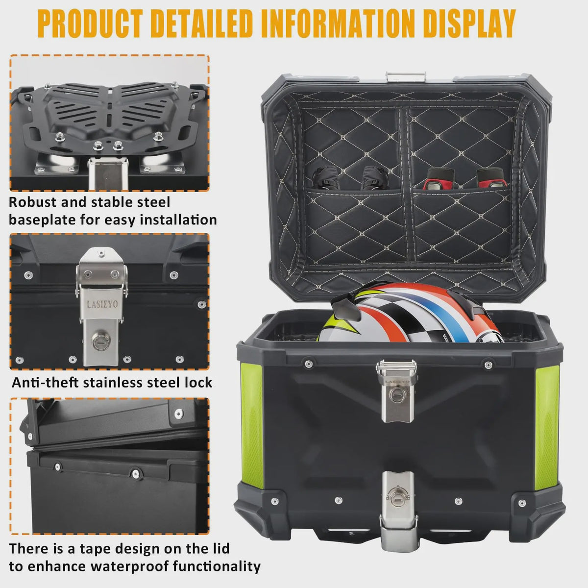 Universele Motor Topcase Aluminium Bagagekoffer - 45L/55L/65L - Quick-Lock