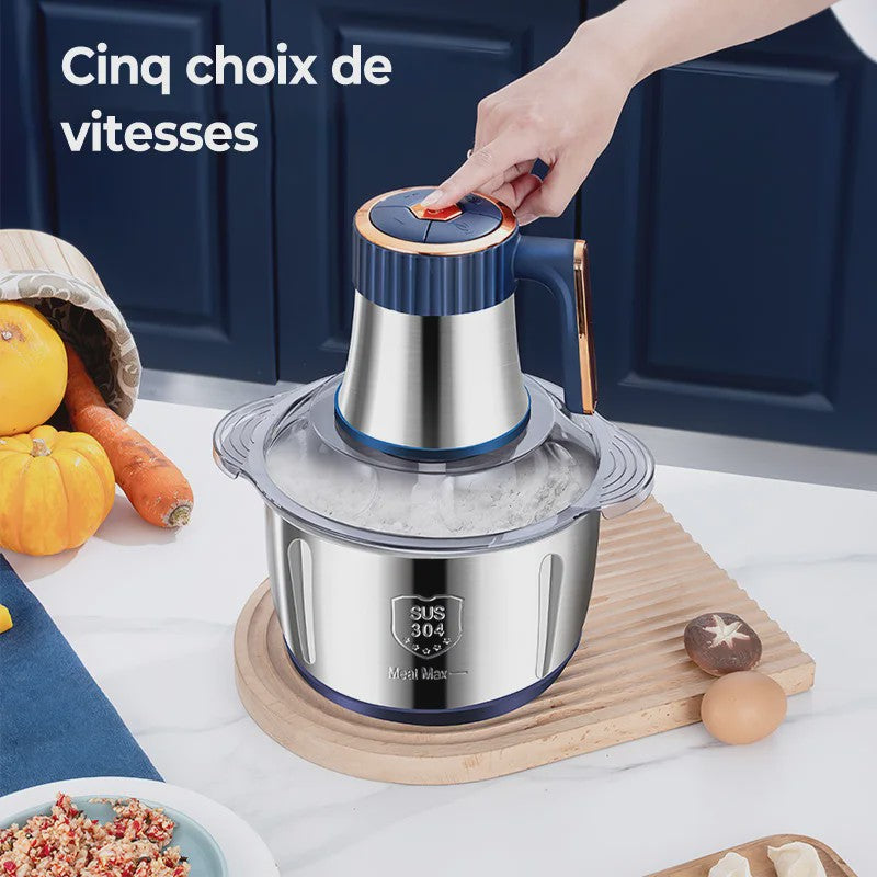 Krachtige 5L RVS Elektrische Vleesmolen & Food Chopper - Multfunctioneel met 6 Messen