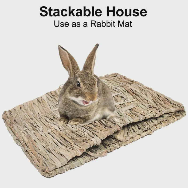 Vouwbaar Gras Nest Huisje voor Konijn, Hamster & Cavia - Natuurlijk Kauwspeelgoed