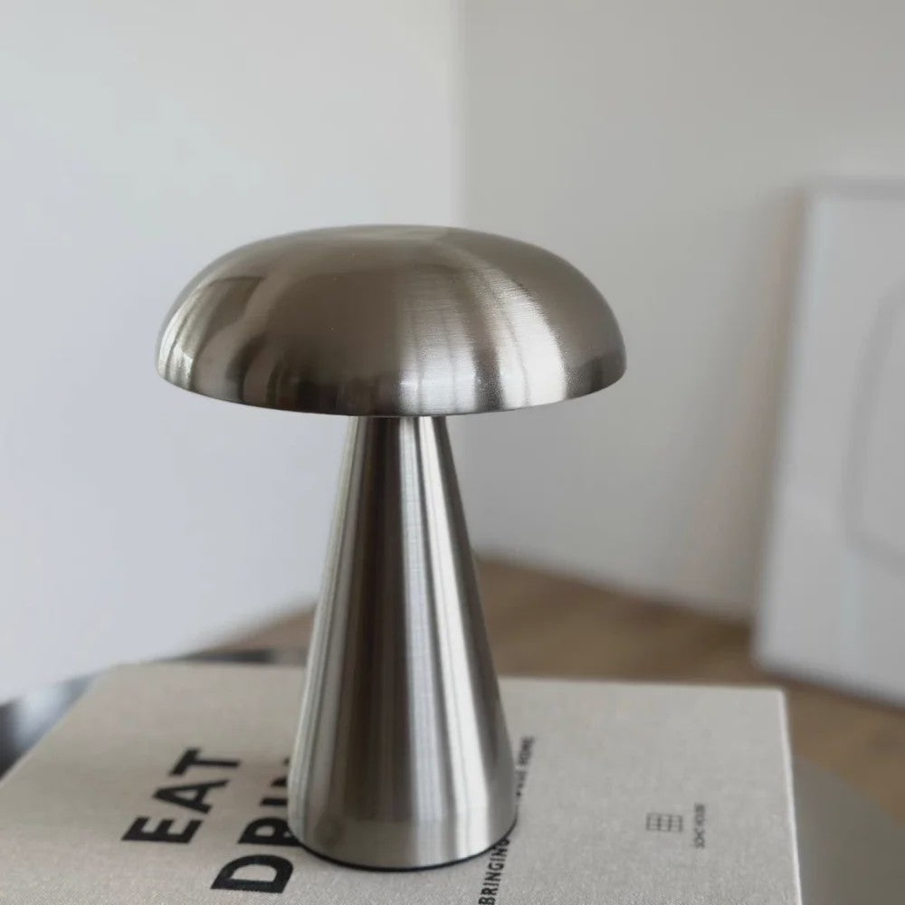 Retro Mushroom Tafellamp - LED, Touch Control, 3 Kleuren, Oplaadbaar