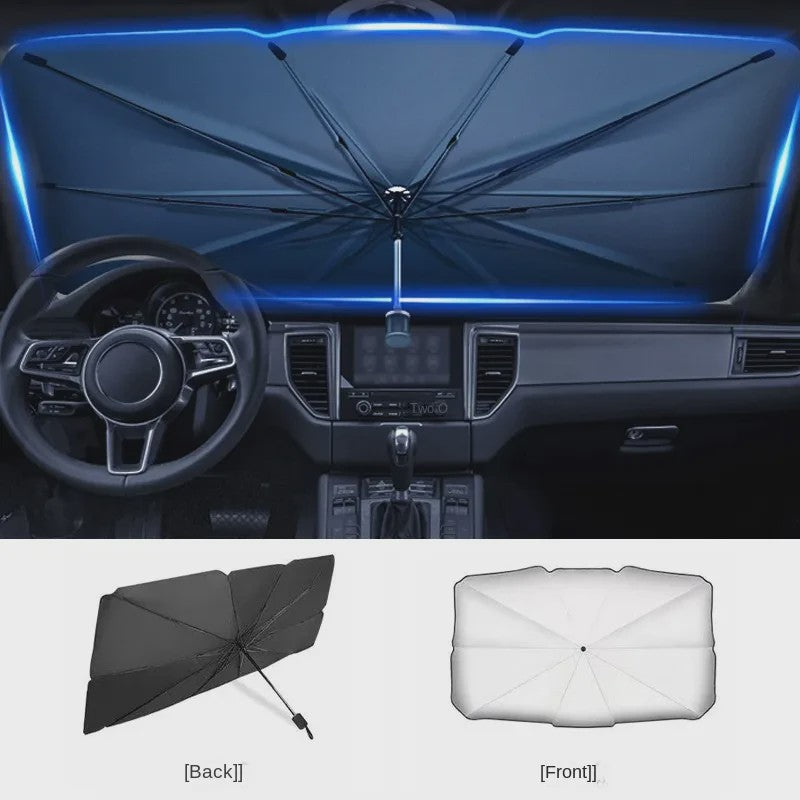 Universeel Auto Voorruit Zonnescherm Paraplu - Opvouwbaar & Compact