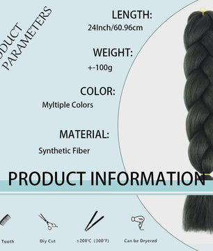 24 Inch Jumbo Braiding Hair Synthetisch Haar Ombre Crochet Braid Extensions voor Dames