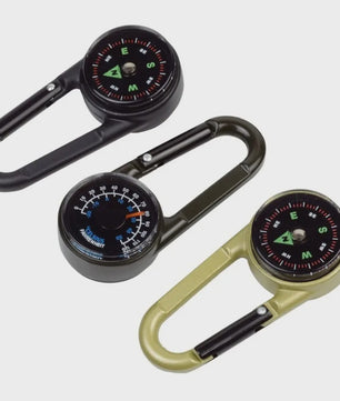3-in-1 Kompas & Thermometer Carabiner Clip - Outdoor Survival Sleutelhanger