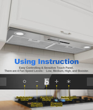 KICHPOWER 72cm Inbouw Afzuigkap met Gebarenbediening & Booster Functie