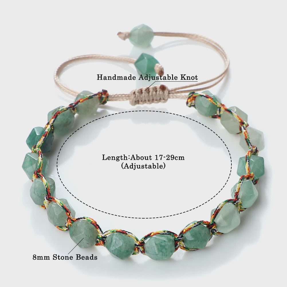 Unieke Kralen Armband - Natuurlijke Tijgeroog, Amethist & Rozenkwarts - Verstelbaar