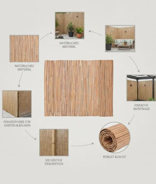Premium Bamboe Tuinscherm 100x600cm - Natuurlijk en Duurzaam