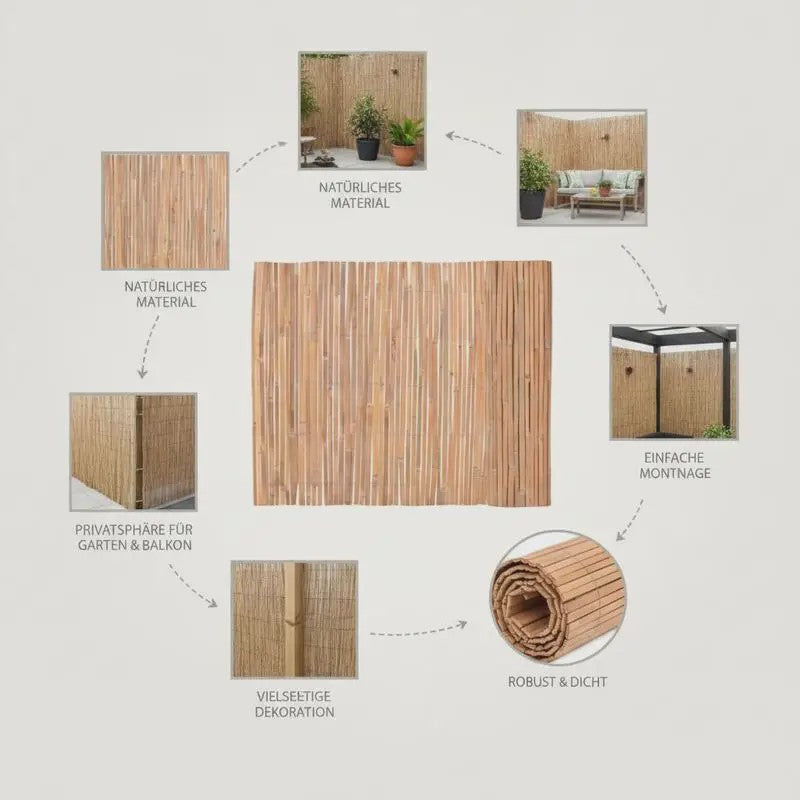 Premium Bamboe Tuinscherm 100x600cm - Natuurlijk en Duurzaam
