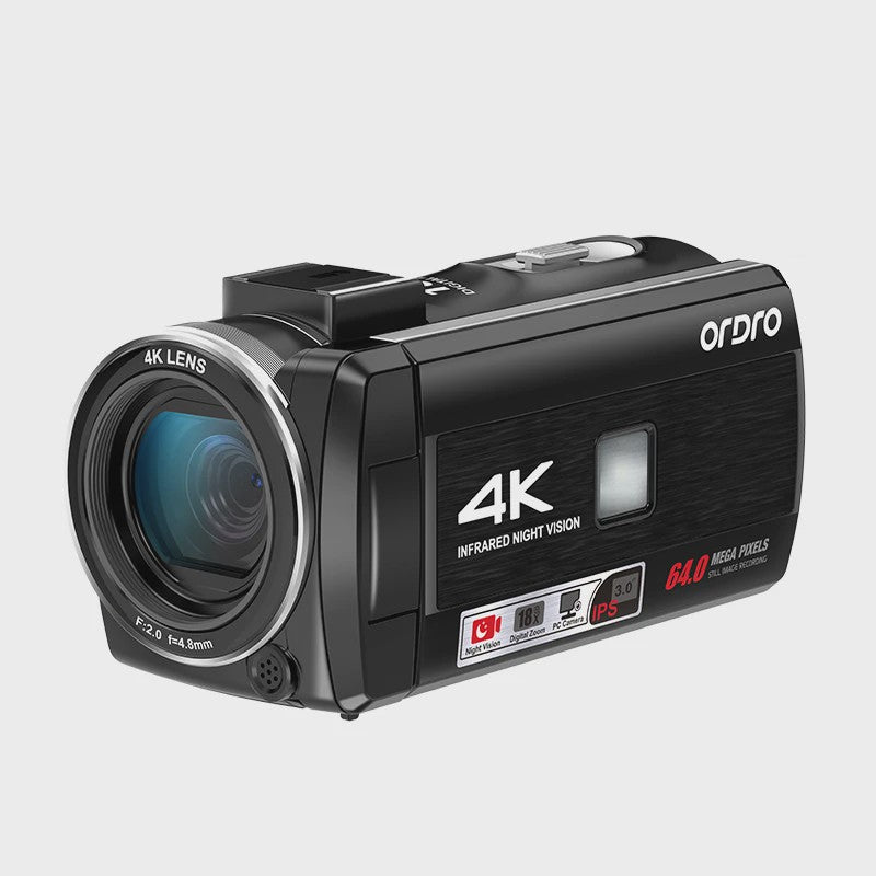ORDRO Z36 4K Videocamera met 18x Digitale Zoom, Nachtzicht & 64MP - Vintage Vlog Camera