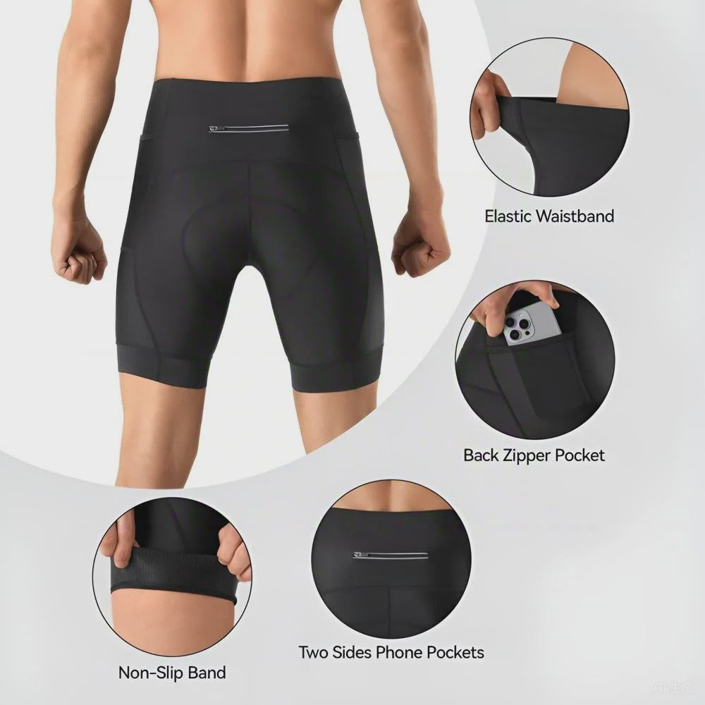 Heren Fietsbroek Performance met 3D Zeem - Ademend, Sneldrogend, 3 Zakken
