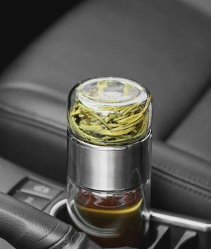 Dubbellaagse Glazen Theefles met Infuser - 420ml - Hittebestendig Borosilicaatglas