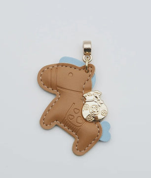 Luxe Paard Sleutelhanger - Handgemaakt Leer met Geluksmunt Charm