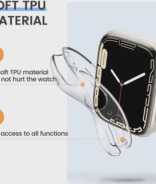 Transparante Beschermhoes Case voor Apple Watch 45/44/41/40mm - Serie 8/7/SE/6/5/4/3