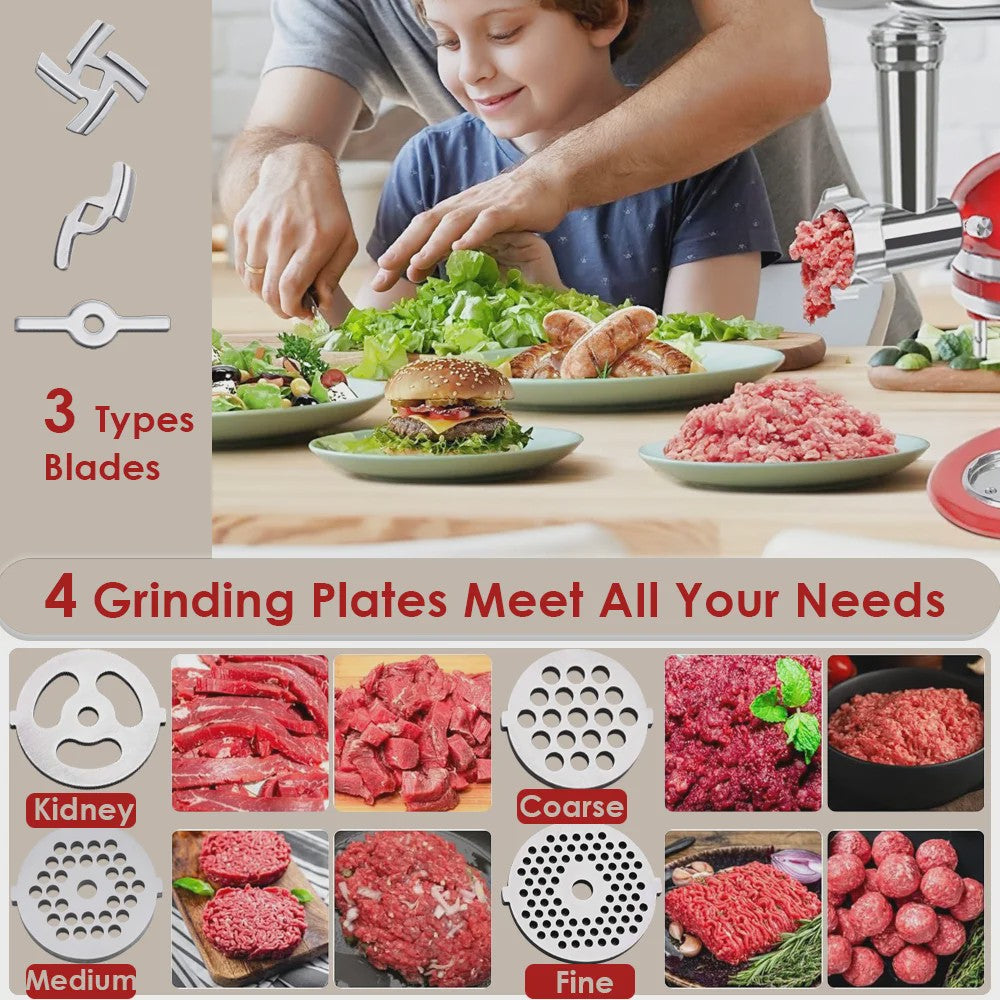 Metal Food Grinder & Sausage Stuffer Opzetstuk voor KitchenAid Standmixers