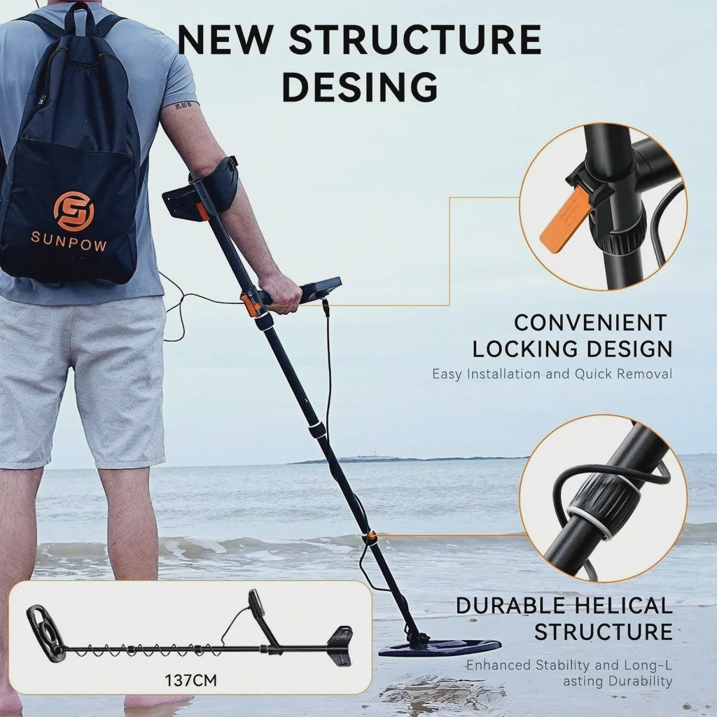 SUNPOW Professionele Metaaldetector Kit met Pinpointer - Waterdicht & Hoge Precisie