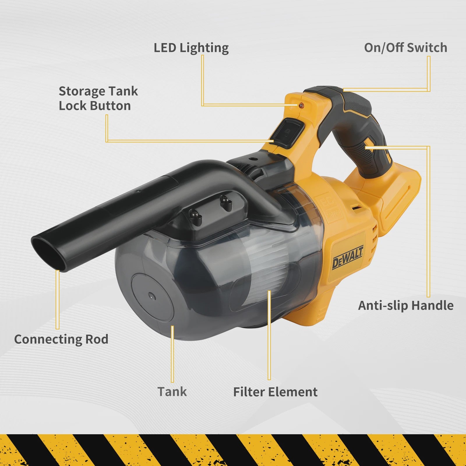 DeWalt DCV501 Snoerloze Accu Kruimeldief - Krachtige Handstofzuiger voor Nat & Droog Gebruik