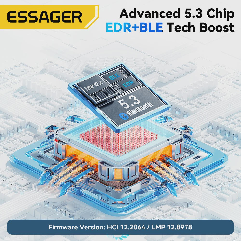 Essager Bluetooth 5.3 USB Adapter: Draadloze Audio & Randapparatuur voor PC/Laptop