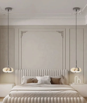 Luxe Marmeren Hanglamp - Artistiek Sfeerverlichting voor Slaapkamer, Woonkamer & Eettafel
