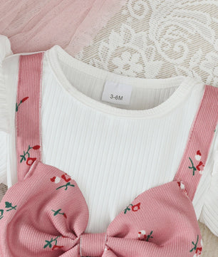 Zomerjurk met Hoofdband voor Baby Meisjes - Bloemig Design met Grote Strik