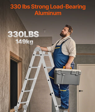 Multifunctionele Vouwladder 7-in-1 - Verstelbaar & Telescopisch voor Huis en Tuin