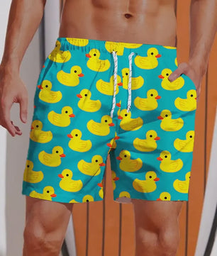 Heren Zwemshorts met Vrolijke Eendenprint - Perfect voor Zomer & Strand