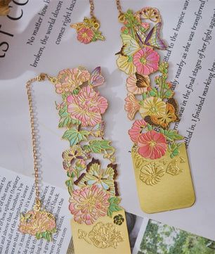 Luxe Metalen Bladwijzers - Retro Chinese Stijl met Bloemen & Vlinders
