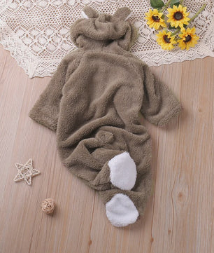 Schattige Baby Romper met Berenoren - Winter Jumpsuit voor Jongens & Meisjes