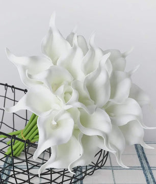20x Kunstbloemen Calla Lelie - Real Touch Latex - Pure Wit