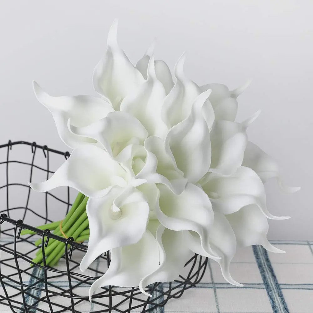 20x Kunstbloemen Calla Lelie - Real Touch Latex - Pure Wit