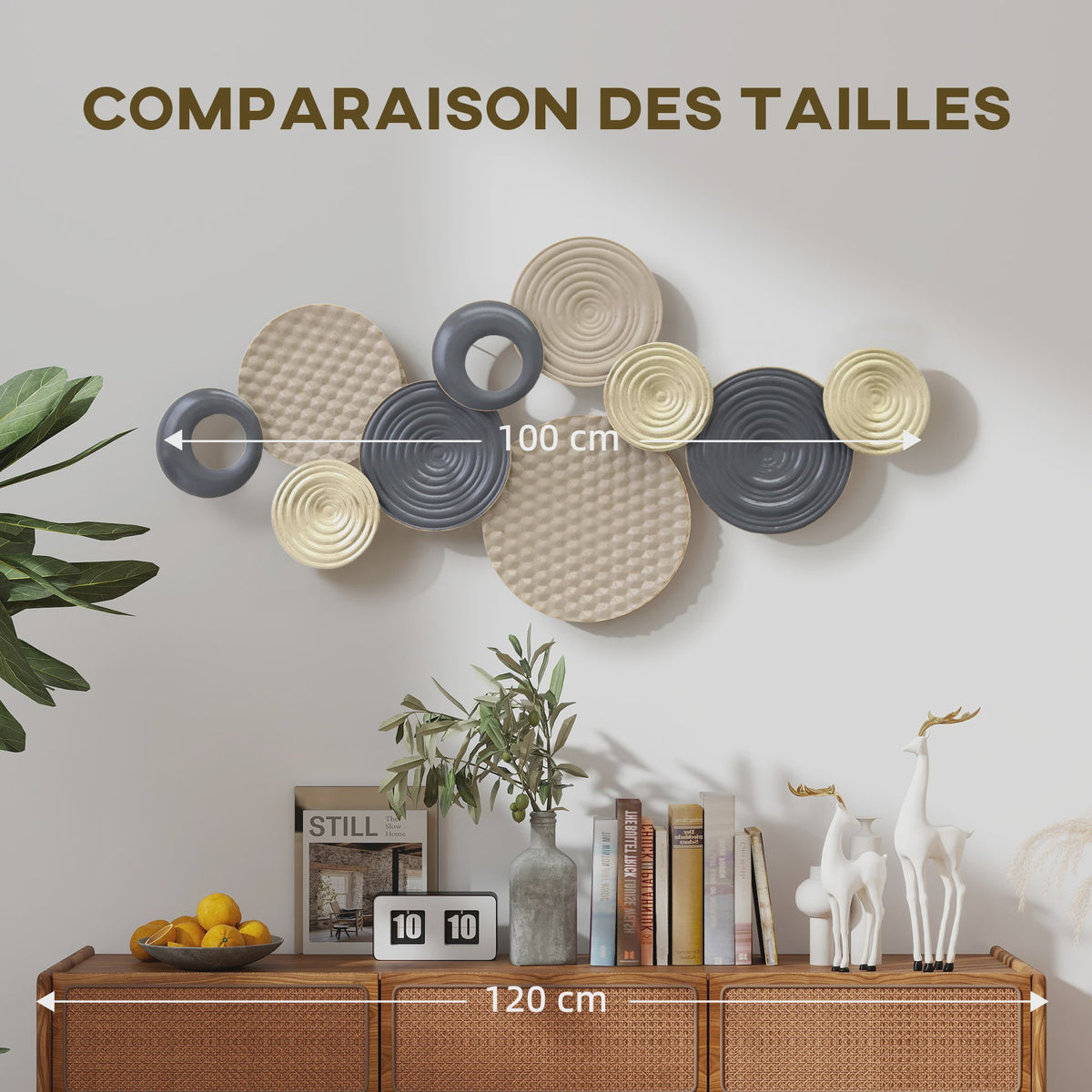 Moderne 3D Metaal Wanddecoratie Multi Disc - Wrought Iron Huisdecoratie
