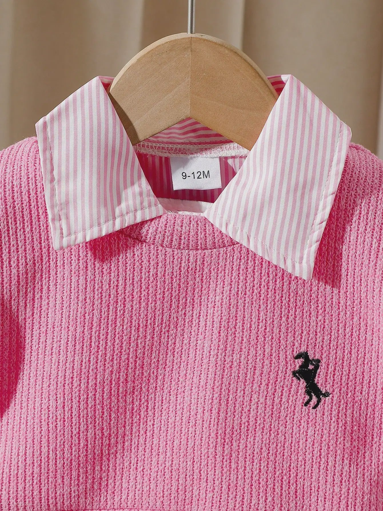 Baby Meisjes Jurk met Geborduurd Vest en Gestreept Shirt - Lente/Zomer Outfit