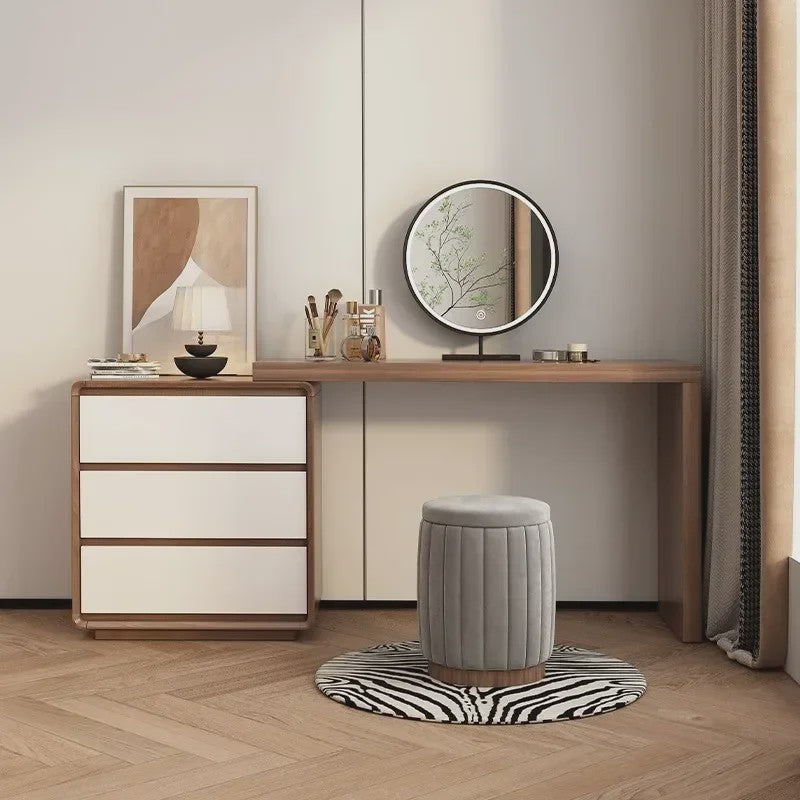 Moderne Houten Kaptafel met Spiegel en Ruime Opbergruimte