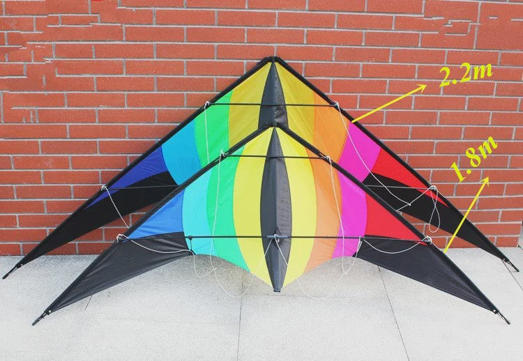 Grote Vlieger 2.2m Power Dual Line Stunt Kite met Handvat en Lijn - Perfect Vliegplezier