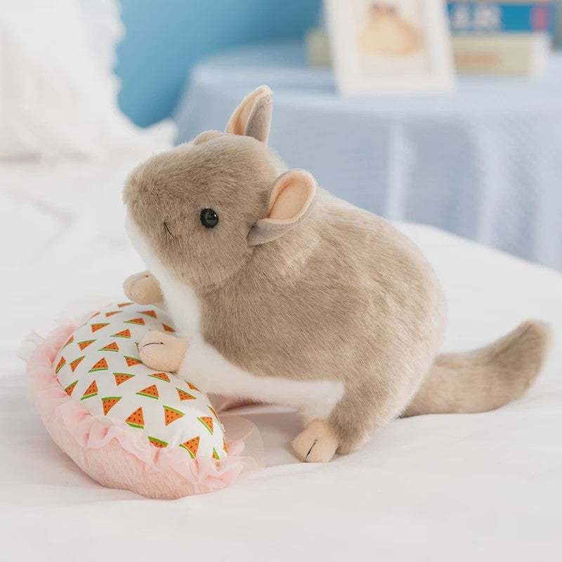 Kawaii Chinchilla Pluche Knuffel - 40cm Zachte Levensechte Speelgoed - Verjaardagscadeau