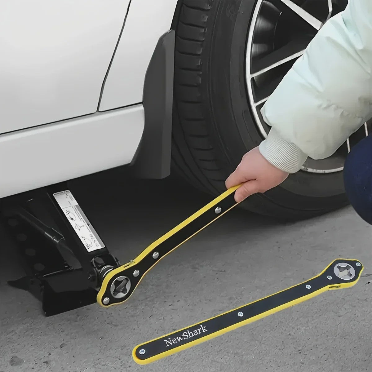 Arbeidsbesparende Ratelsleutel voor Schaarkrik - Efficiënte Bandenwissel & Autoreparatie