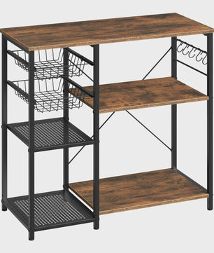 Keukenrek met Magnetronplateau, 2 Manden & 5 Haken - Industrieel Design