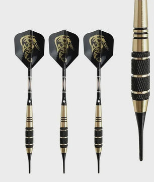 Set van 3 Professionele Soft Darts (18g) met Messing Barrels, Zwarte Kleur en Accessoires