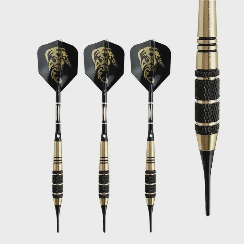 Set van 3 Professionele Soft Darts (18g) met Messing Barrels, Zwarte Kleur en Accessoires