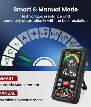 KAIWEETS KM601S/KM602 Digitale Multimeter: Smart & Manual, True-RMS, 10000/6000 Counts, Zaklamp