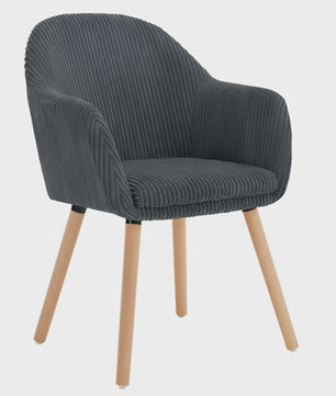 Moderne Corduroy eetkamerstoel met armleuning en rugleuning - Comfortabel en Stijlvol