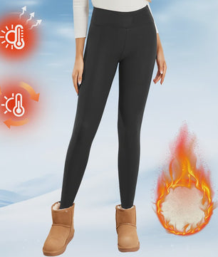 Dames Fleece Leggings - Hoge Taille, Thermo, Flared Model voor Winter & Casual