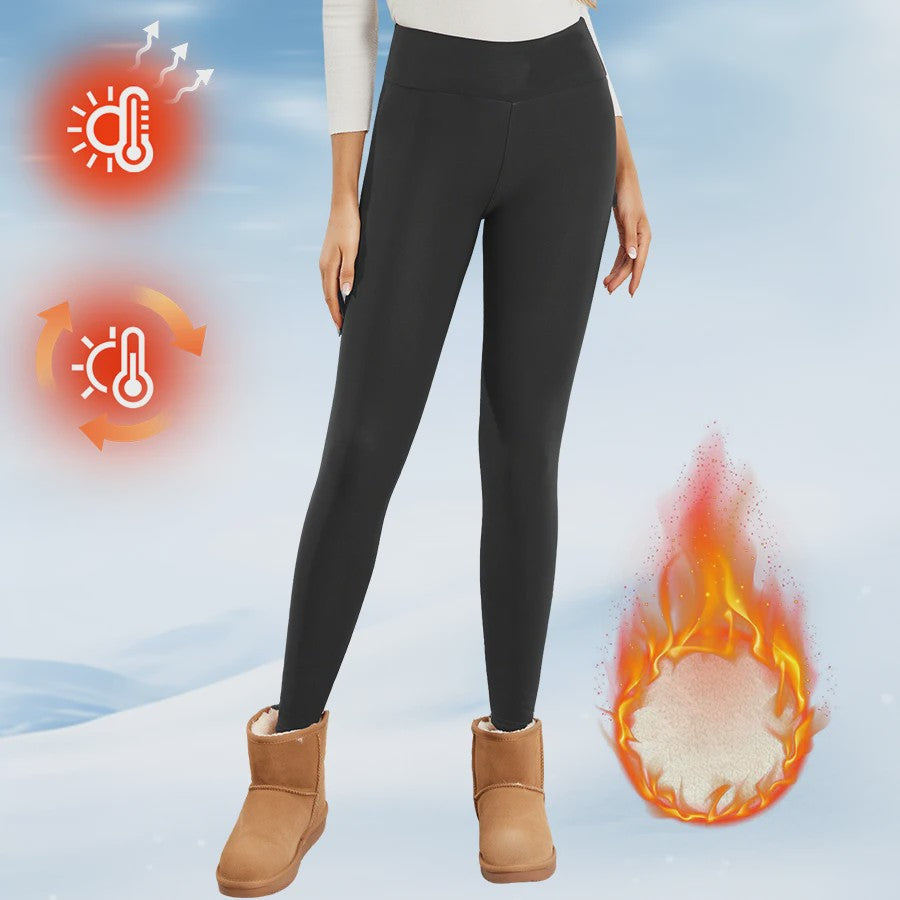 Dames Fleece Leggings - Hoge Taille, Thermo, Flared Model voor Winter & Casual