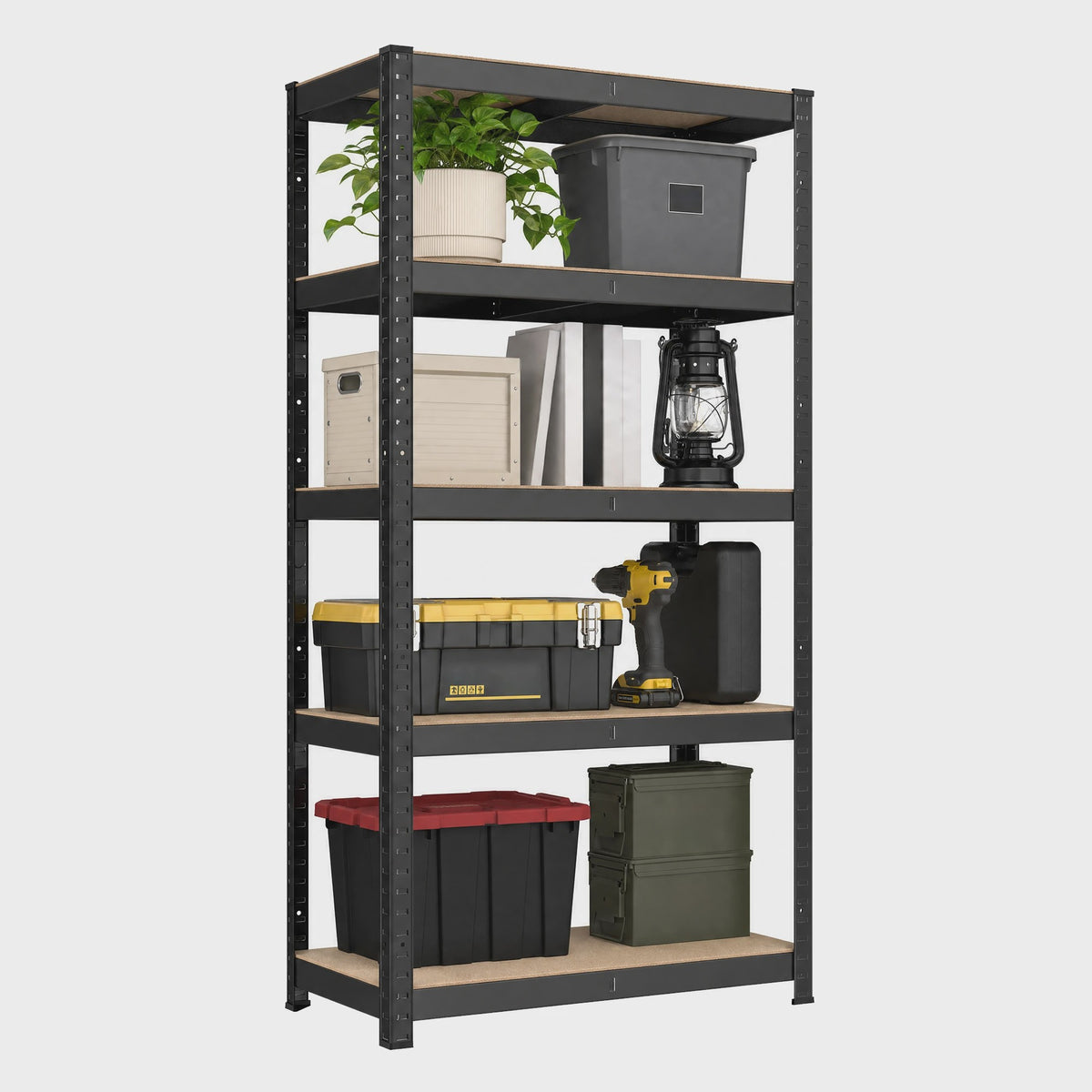 Songmics Metalen Stellingkast 5 Legborden Set van 2 - 150x75x30cm - Hoge Draagkracht