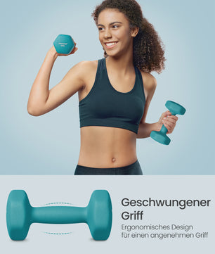 Songmics Halterset 6 Delig met Standaard - 1, 2, 3 Kg - Antislip Hexagonaal