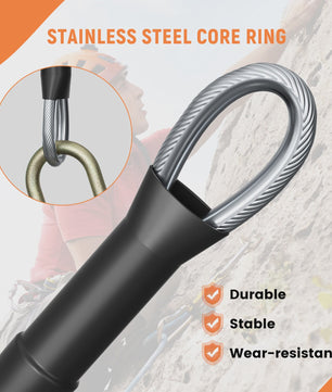 2.4/3/3.6m Steel Wire Core Flip Line Kit Adjustable Climbing Positioning Rope for Arborists Climbers Tree Climbers Outdoors