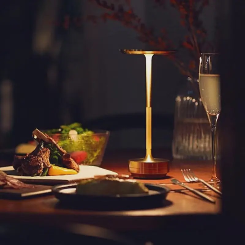 Draadloze Sfeerverlichting Tafellamp - Aluminium LED, Dimbaar & Oplaadbaar